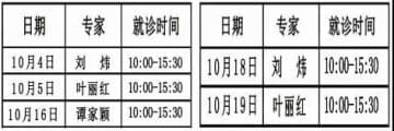 徐州市三院名醫館 省級專家10月份來徐日程安排